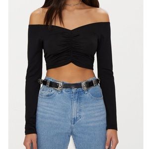 Pretty little thing long sleeve crop top